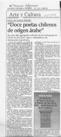 "Doce poetas chilenos de origen árabe"  [artículo] Adolfo Simpson T.