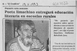 Poeta limachino entregará educación literaria en escuelas rurales