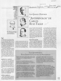 "Antifrívolos" de Carlos Ruiz Tagle
