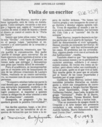 Visita de un escritor  [artículo] José Astudillo Gómez.