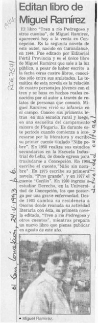 Editan libro de Miguel Ramírez  [artículo].