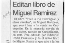 Editan libro de Miguel Ramírez  [artículo].