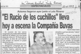 "El rucio de los cuchillos" lleva hoy a escena la Compañía Buvas  [artículo] Alejandro Salazar Carrera.
