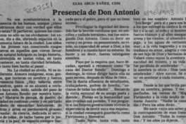 Presencia de Don Antonio  [artículo] Elsa Abud Yáñez.