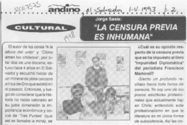 "La Censura previa es inhumana"  [artículo].