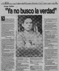"Ya no busco la verdad"  [artículo].