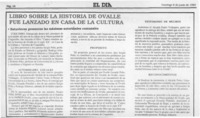 Libro sobre la historia de Ovalle fue lanzado en Casa de la Cultura  [artículo].
