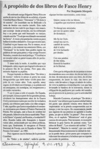 A propósito de dos libros de Fasce Henry  [artículo] Benjamín Morgado.