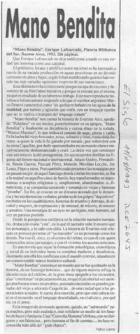 Mano bendita  [artículo] Pablo Denis.