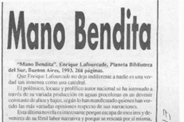 Mano bendita  [artículo] Pablo Denis.
