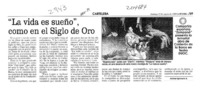 "La vida es sueño", como en el siglo de oro  [artículo] Andrea Sprovera A.