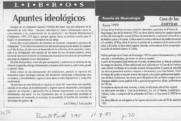 Apuntes ideológicos  [artículo] Antonio J. Salgado.