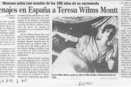 Homenajes en España a Teresa Wilms Montt  [artículo].