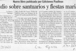 Estudio sobre santuarios y fiestas marianas  [artículo].