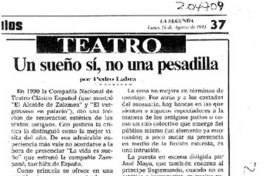 Un sueño sí, no una pesadilla  [artículo] Pedro Labra.