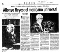 Alfonso Reyes, el mexicano universal  [artículo] Manuel Scorza Hoyle.