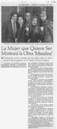 La Mujer que quiere ser mostrará la obra "Mesalina"  [artículo].