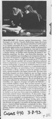 Malinche  [artículo] Pedro Labra.