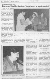 Enrique Ugalde Santos, "Aquí nací y aquí moriré"