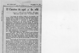 13 cuentos de aquí y de allá  [artículo] Juan Mihovilovic H..