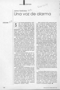 Una voz de alarma  [artículo] Antonio Avaria.