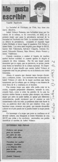Me gusta escribir  [artículo] Yanette Sepúlveda.