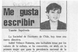Me gusta escribir  [artículo] Yanette Sepúlveda.