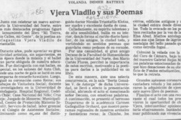 Vjera Vladilo y sus poemas