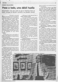 Pese a todo, una débil huella  [artículo] Isabel Hohlberg.