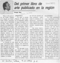 Del primer libro de arte publicado en la región  [artículo] Reinaldo Moya.
