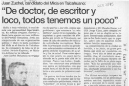 "De doctor, de escritor y loco, todos tenemos un poco"  [artículo].