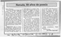 Neruda, 99 años de poesía  [artículo] Juan Meza Sepúlveda.