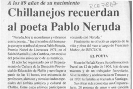 Chillanejos recuerdan al poeta Pablo Neruda  [artículo].