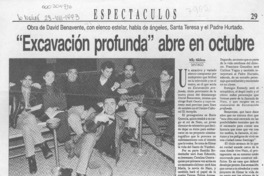 "Excavación profunda" abre en octubre  [artículo] Willy Nikiforos.