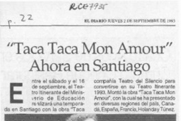 "Taca taca mon amour" ahora en Santiago  [artículo].