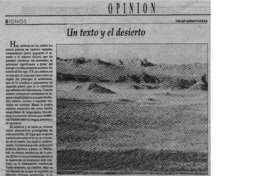 Un texto y el desierto  [artículo] Oscar Garaycochea.