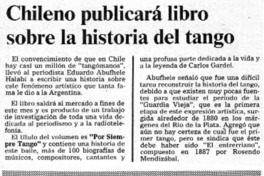 Chileno publicará libro sobre la historia del tango  [artículo].
