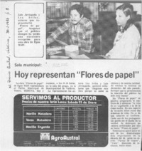 Hoy representan "Flores de papel"  [artículo].