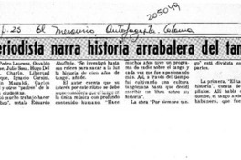 Periodista narra historia arrabalera del tango  [artículo].