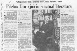Filebo, duro juicio a actual literatura  [artículo] Enrique Fernández.