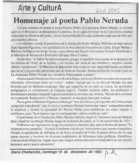 Homenaje al poeta Pablo Neruda  [artículo].