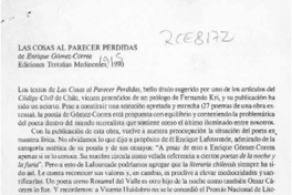 Las cosas al parecer perdidas  [artículo] Antonio Campaña.
