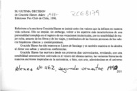 Su última decisión  [artículo] Luis Droguett Alfaro.