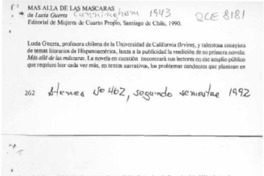 Más allá de las máscaras  [artículo] Juan Gabriel Araya.
