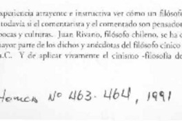 Diógenes, los temas del cinismo  [artículo] Rogelio Rodríguez M.