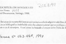 Una escritura en movimiento  [artículo] Juan de Luigi Lemus.
