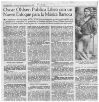 Oscar Ohlsen publica libro con un nuevo enfoque para la msica barroca  [artículo].