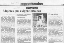 Mujeres que exigen fortaleza  [artículo] Pedro Labra.