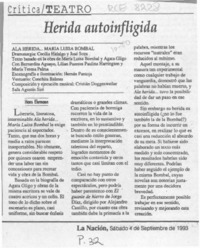 Herida autoinfligida  [artículo] Hans Ehrmann.