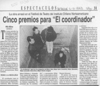 Cinco premios para "El coordinador"  [artículo] Willy Nikiforos.